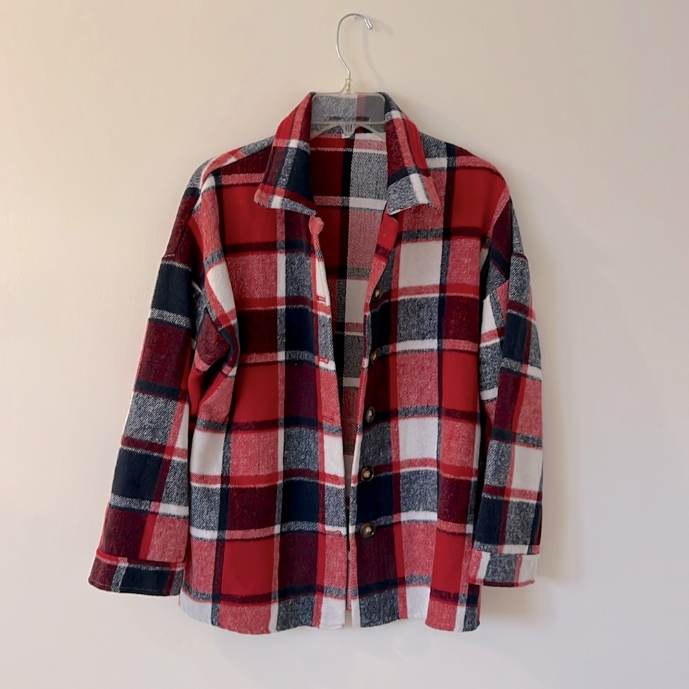 Plaid shirt-jacket